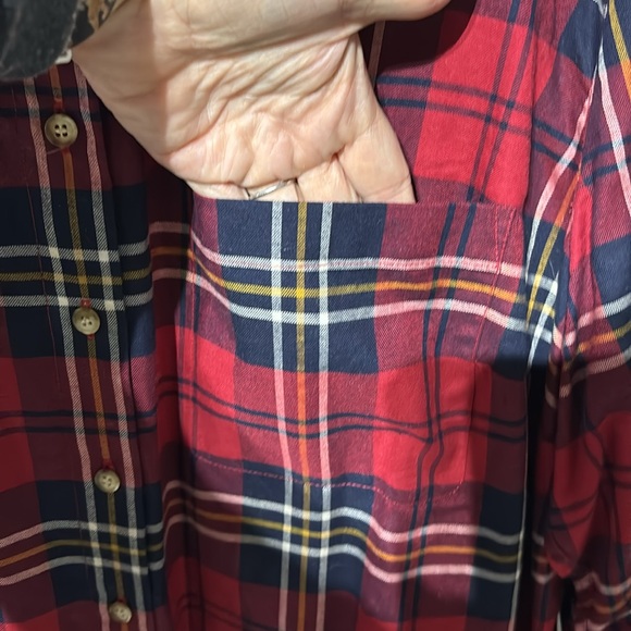 Emanuel Ungaro Liberte 3x vintage plain deep navy blackish plaid blouse euc - Picture 3 of 8